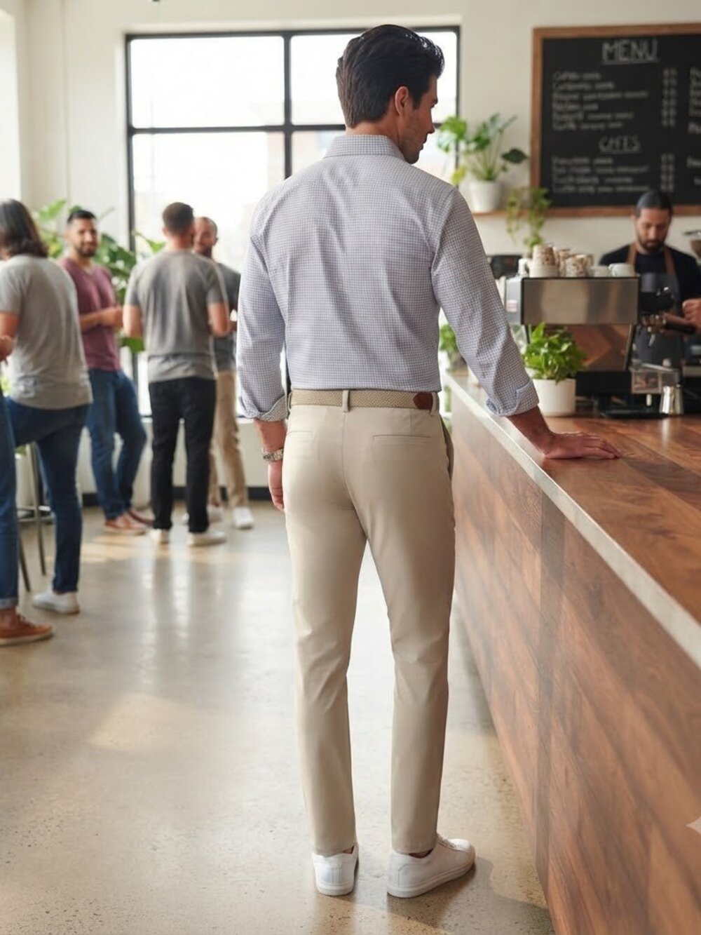 Kenneth Cole Techni-Cole Performance Slim Fit Pants, Size 32 x 34, Tan NWT - Picture 2 of 5